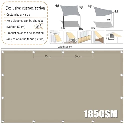 Toldo vela rectangular evita calor y lluvia en terrazas pequeñas 5
