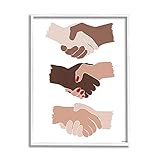 Stupell Industries Shaking Hands Inclusivity Motivation Diverse Cultures