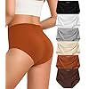 Kalapa Womens Underwear Seamless Full Coverage Breathable Briefs No Show Silky Stretch High Waisted Ladies Panties 6 Pack (US, Alpha, XX-Large, Regular, Regular, 6 Color Packs)