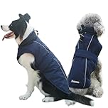 Dog Coats Warm Jacket Winter Waterproof Windproof Reflective Clothes for Puppy Small Medium Large Dogs Cold Weather Apparel (Dark Blue, XS)