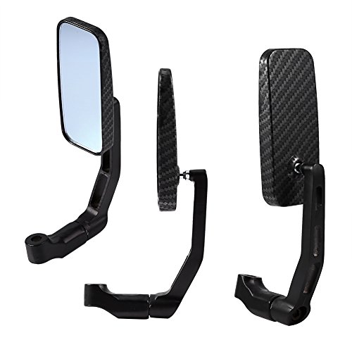 Espejos retrovisores para motocicleta con rotación de 360 grados y ajuste angular rectangular 5