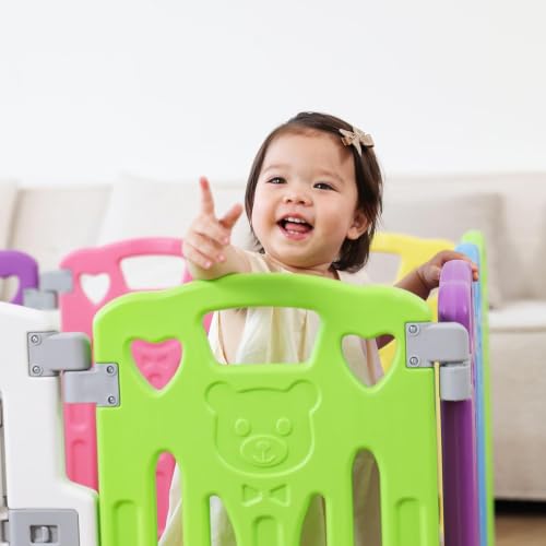 Image of Baby Playpen Kids Activity Centre Safety Play Yard Home Indoor Outdoor New Pen (Multicolour, Classic Set 14 Panel)