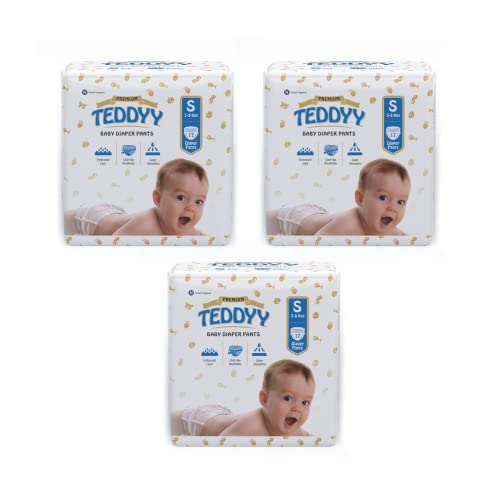 TEDDYY Baby Premium Diapers Pants Small 51 Counts (Pack of 3)