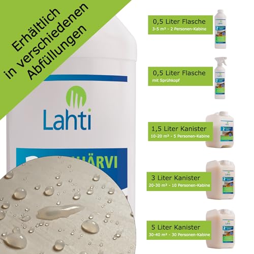 Lahti 2 OULUJÄRVI - Einzigartiger SaunaHolz-Schutz - Für alle Hölzer geeignet - Verhindert Wasser.- u. Schweißflecken - Schützt vor Verschmutzungen (0,5 Liter mit Sprühkopf)