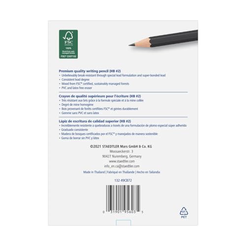 Staedtler The Premium Pencil Norica HB2 Black Barrel Wood Pencils - 72 Pack