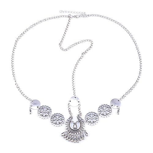 Bijoux de tête vintage argentés à pampille parfaits pour un mariage ou un festival bohème
