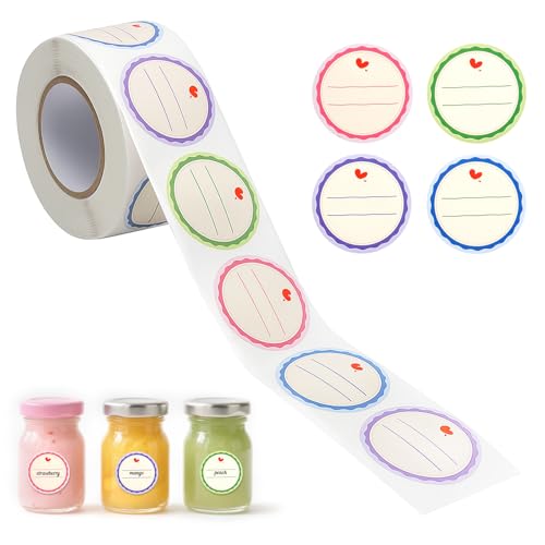 Etiquetas Adhesivas para Tarros de Mermelada - 640 Pegatinas Redondas, Caseras, Personalizables, Autoadhesivas y Removibles, Perfectas para Tarros, Conservas, Regalos, Fácil Escritura Etiquetas Adhesivas para Tarros de Mermelada - 640 Pegatinas Redondas, Caseras, Personalizables, Autoadhesivas y Removibles, Perfectas para Tarros, Conservas, Regalos, Fácil Escritura