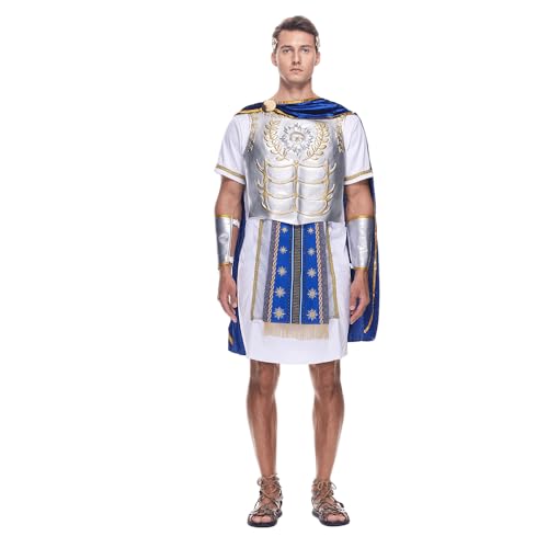 EraSpooky Disfraz de gladiador romano para hombre, disfraz de emperador romano antiguo del emperador del sol, disfraz de Halloween para fiesta de disfraces