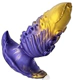 MEBAULT Anal Plug Butt Plug with Safe T-Base Mixed-Color Silicone Prostate Massager Monster Dilator with Multiple Textures Sex Toy for Women Men Masturbation (S)