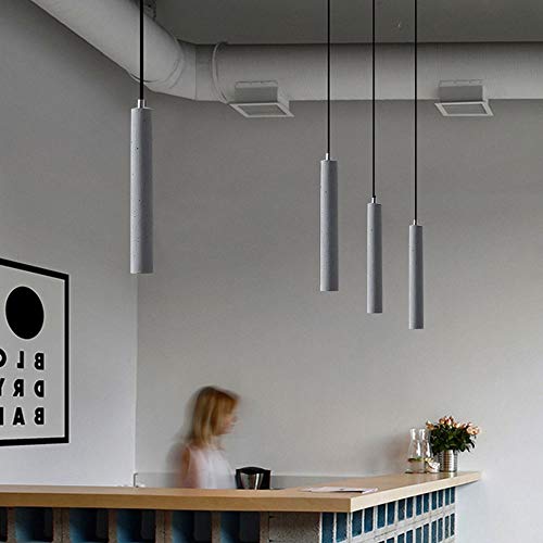 Lámpara cilíndrica larga de cemento industrial para diseño de cafeterías 4