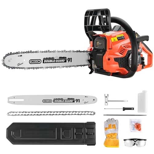 40CC Gas Chainsaw with 16-Inch Blade and Automatic Oiler