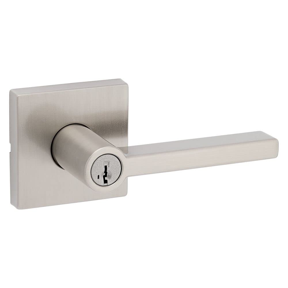 Amazon.com: Kwikset Halifax, Door Handle Lever SmartKey Re-Key Security  Keyed Entry Lock with Microban, Square Rose in Satin Nickel : Everything  Else