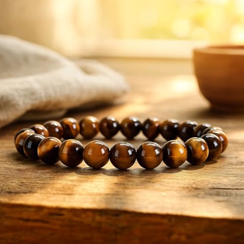 Cherry Tree Collection - Handmade Crystal Beaded Stretch Bracelets For Women and Men - Small, Medium, Large Sizes - Healing Properties Card - 8mm Round Beads2