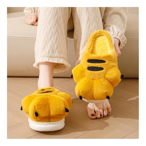 Men's and women's slippers, animal paw slippers, non-slip warm2
