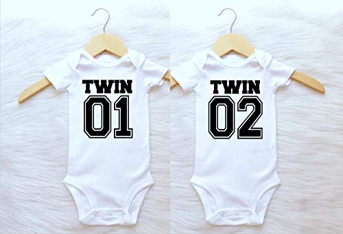 Toll2452 Body pour bébé jumeaux assorti avec tees pour garçons et filles, barboteuse cadeau pour jumeaux et tout-petits Cover