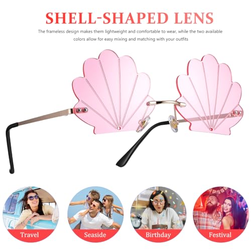 IMIKEYA 2 Pcs Seashell Sunglasses Sea Theme Photo Glasses Vintage Style Funny Sunglasses Props for Party and Photo Booth4