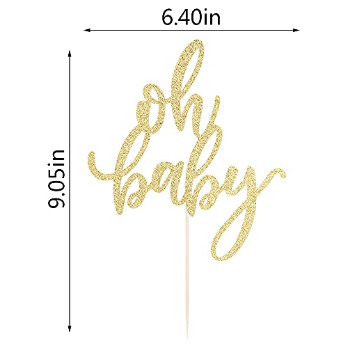 Golden Oh Baby Cake Topper, Baby Party Cake Decoration, Baby Baptism Or New Baby Gender Reveal Party Cake Decoration. #TOP2