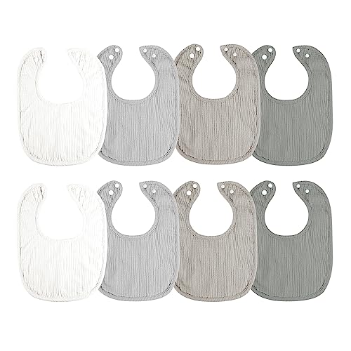 Image of Cherub New Upgraded Baby Drool Bibs for Boys, 8 Pack Absorbent Muslin Baby Bibs for Drooling and Teething, Soft Cotton Baby Bandana Bibs for Baby Boy
