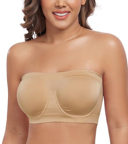 DotVol Women's Underwire Bralette Non Padded Bandeau Tube Top Multiway Bra
