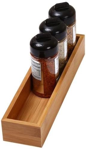 Miniatura 3 de YBM Home Organizador de Cajón de Bambú Caja de Almacenamiento para Cajón de Cocina, Cajón de Basura, Oficina, Dormitorio, Habitación de Niños,