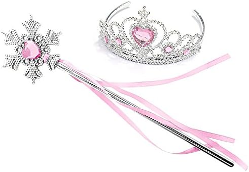 Kuzhi Princess Elsa Crown Tiara and Wand Set — Silver Heart Jewel