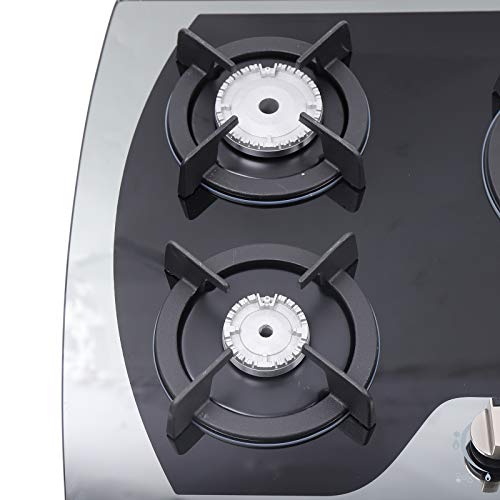 Gas Cooktop 36\'\' Gas Stove Top with 5 Burners, Built-In Gas Hob Suitable for Dual Fuel LPG/NG, Tempered Glass Stovetop Cooker for for Kitchen, Home, Apartments, RVs, Easy To Clean