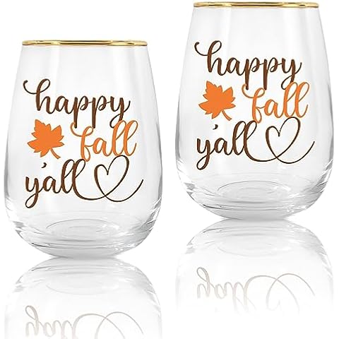 Whaline 2Pcs Fall Stemless Wine Glasses Cover