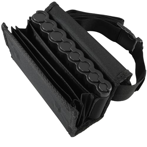 HMF Cartera de Camarero, Monedero Profesional con Cambiador de Euros y Correa de Transporte, 20,5 x 6,5 x 10 cm, Negro