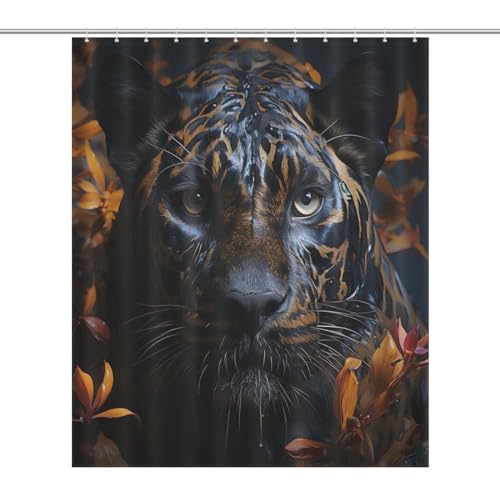 Rideau de douche léopard imperméable 152x183 cm en tissu polyester lavable - 7