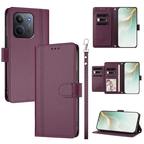 �X�}�z�P�[�X �Ή��@�� for Redmi 15C (171) / 15R,�Ή��@�� for Xiaomi Poco C85 4G �X�}�z�P�[�X�y�E�H���b�g�f�U�C�� �f���A���J�[�h�X���b�g �L���b�V�� �t���b�v���X�^���h �����h�~�zViolet