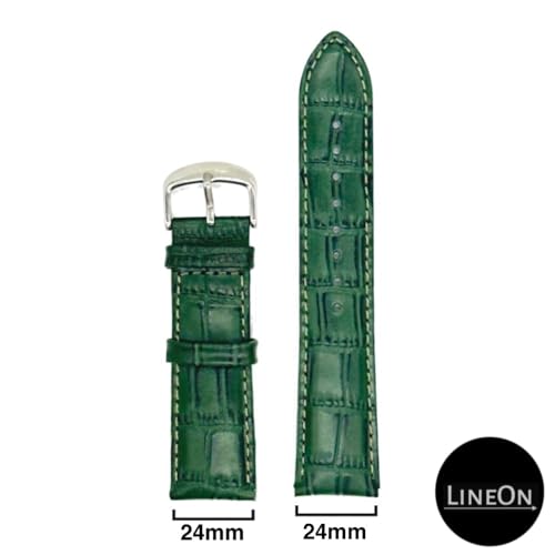 Image of Lineon Half Padded Premium Leather Mens & Womens Watch Strap For Branded Watches Compitable with Titan, Timex, Casio, Sonata and All premium Watches Tool and Pins Include