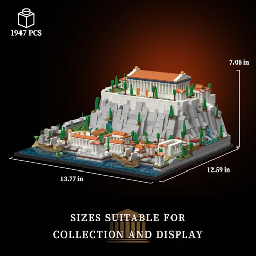 Givenni Architecture The Acropolis in Athens Building Sets; Collectible Model for Adults; Home Décor Model Building Kit, Creative DIY Activity, Famous Landmarks Collection (1947 Pieces) - Image 3