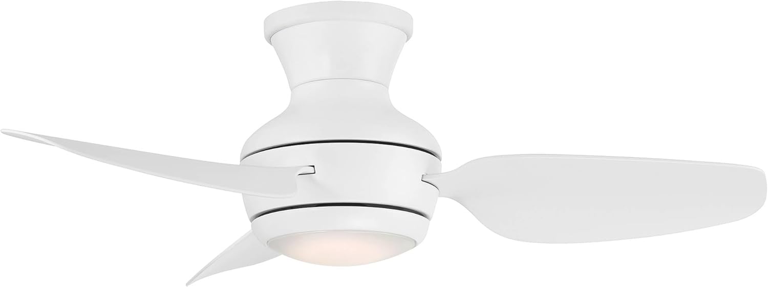 Casa Vieja 36" Whirl Modern Country Indoor Outdoor Ceiling Fan 3 Blade LED Light Remote Control Matte White Finish Blades Bedroom Patio Living Room Kitchen Porch Hugger Flush Mount Decorative Garage