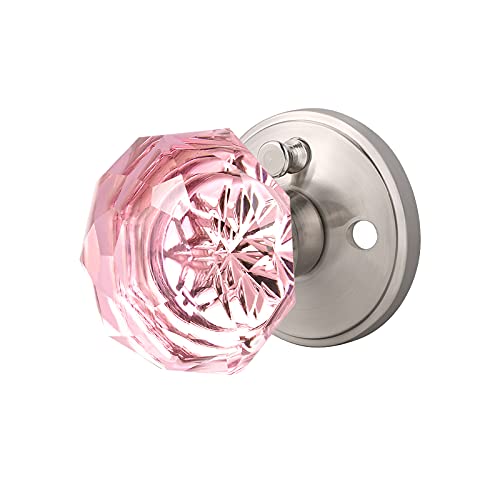 Nizado Pink Glass Door Knob With Georgian Roped Rosette In Oil Rubbed Bronze (Privacy Bedroom/Bathroom) #TOP10