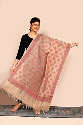 Cotton Banarasi Dupatta for Women, Shawl Scarf Wrap Chunni2
