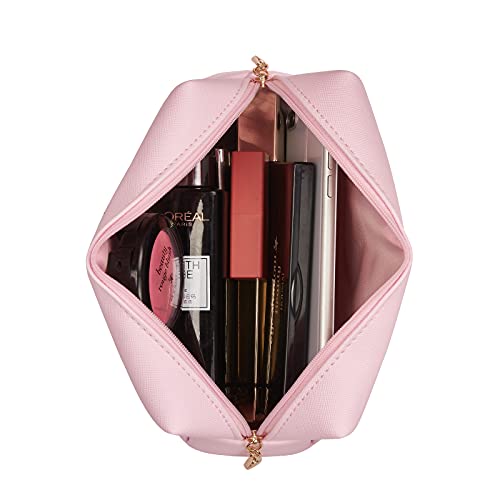 Makeup Bag Pouch Purse Organizer Waterproof Travel Cosmetic Organizer For Women Girl Medium Size (Pink) #TOP3