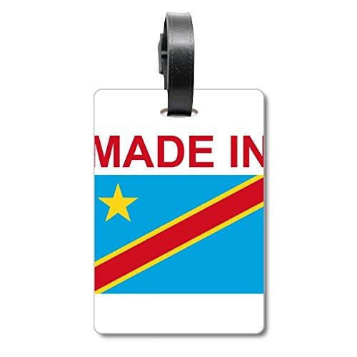 Étiquette de bagage Made in Congo Country Love en similicuir résistant