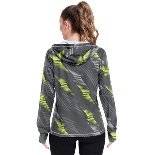 Moletom esportivo geométrico abstrato para trabalho feminino FPS 50+ zíper completo camisetas refres