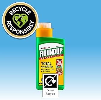 Roundup Optima+ Concentrated Weed Control – Liquid Formula, 280ml & 1L – Suitable for Paths, Gravel, Drives & Fences – Replanting Possible After 24 Hours (280ml)