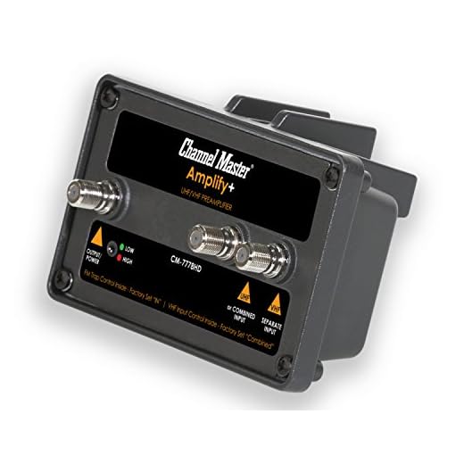 Channel Master CM-7778HD Amplify+ Adjustable Gain Preamplifier - Professional Outdoor TV Antenna Amplifier
