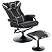 Produktbild Vinsetto Relaxsessel mit Hocker, Fernsehsessel, Polstersessel, Spiel-Stil, Gamingstuhl, Liegefunktion, 130° neigbar, für Videoraum, Freizeitraum, Schwarz+Grau, 67 x 82,5 x 103 cm