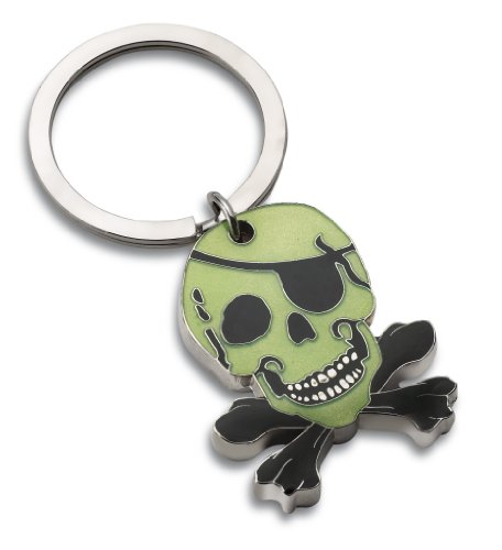 Glow in the Dark Skull Enamelled Metal Key with Charms in Gift Box By Fine European Stuff
