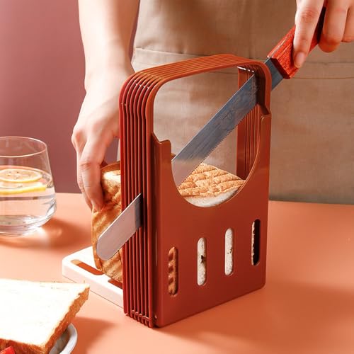 Ncheli Trancheuse à Pain Toast,Trancheuse Sandwich Outils Pliants avec 4 Épaisseurs Trancheuse à pain fait