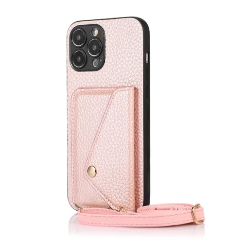 Housse de sac de cordon iPhone X Or Rose chic en similicuir avec bandoulière robuste