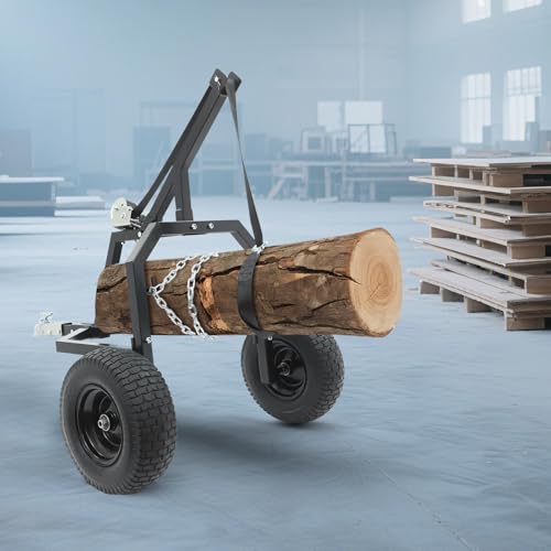 Arco para arrastre de troncos NOLANTISI con capacidad de 1600 libras, cabrestante manual, neumáticos neumáticos de 16 pulgadas, enganche de bola para remolque compatible con ATV y uso al aire libre (Negro) miniatura 5