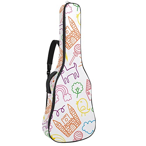 Étui de protection rembourré pour guitare acoustique et classique Motif alphabet coloré, Multicolore 06, 42.9×16.9×4.7… - Les Beatles, Paul McCartney, John Lennon, RIngo Starr, George Harrison Étui de protection rembourré pour guitare acoustique et classique Motif alphabet coloré, Multicolore 06, 42.9x16.9x4.7…