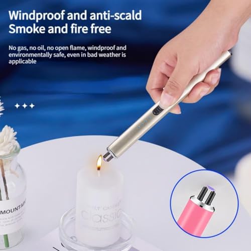 Encendedor eléctrico sin llama recargable naranja miniatura 3