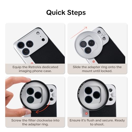 Image of PGYTECH 67mm Filter Adapter Ring for iPhone 16 Pro Max RetroVa Kit | Clip-On Mount for 67mm ND /CPL /Black Mist Filters (Filter Not Included) for Mobile Photography /Videography