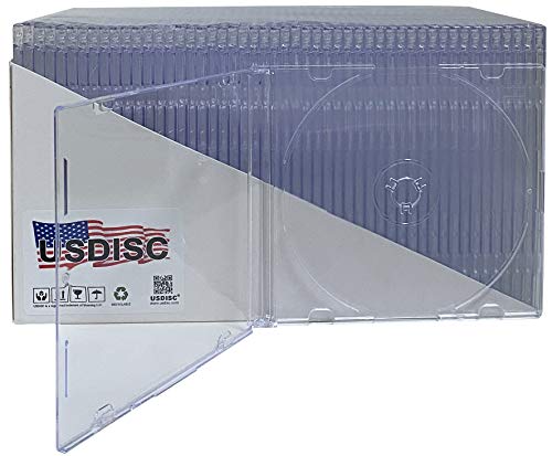 Usdisc Cd Jewel Cases Slimline 5.2Mm, Single 1 Disc, Clear, Pack Of 10 #TOP30