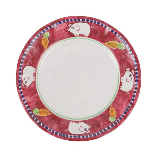 Vietri Melamine Campagna Porco Dinner Plate Dish Durable Lightweight Unbreakable Melamine Dinnerware - 10 Inch Red Vietri Melamine Campagna Porco Dinner Plate Dish Durable Lightweight Unbreakable Melamine Dinnerware - 10 Inch Red